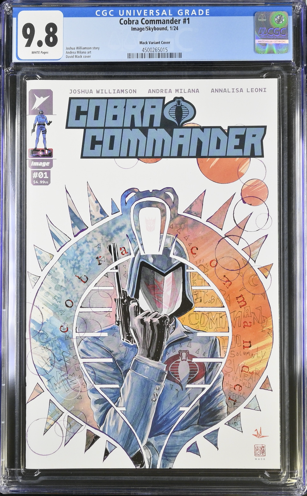 Cobra Commander #1 - Cover H - Mack 1:250 Retailer Incentive Variant CGC 9.8