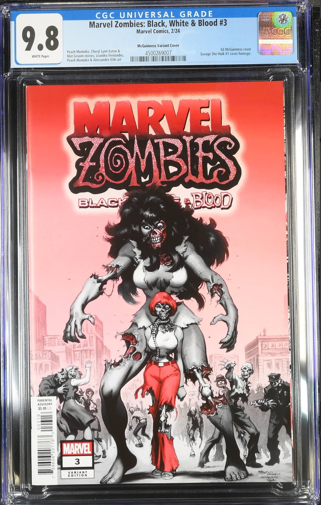Marvel Zombies: Black, White & Blood #3 McGuinness 1:50 Retailer Incentive Variant CGC 9.8
