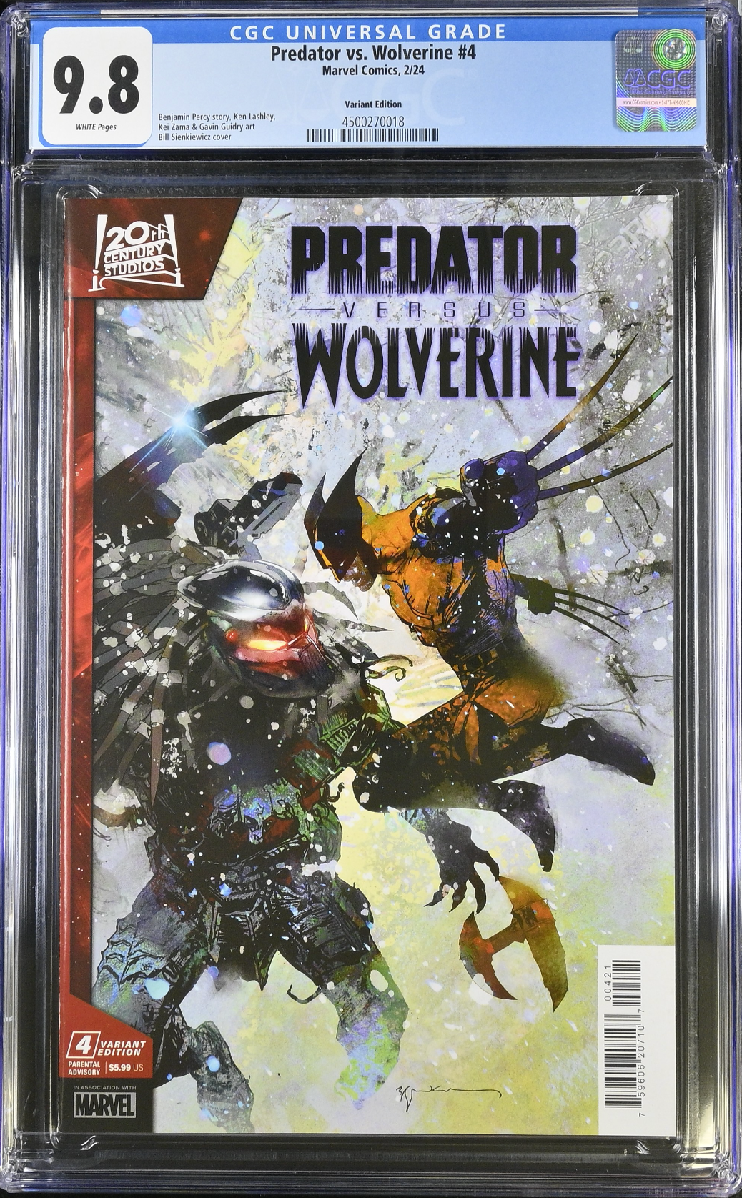 Predator vs. Wolverine #4 Sienkiewicz Variant CGC 9.8