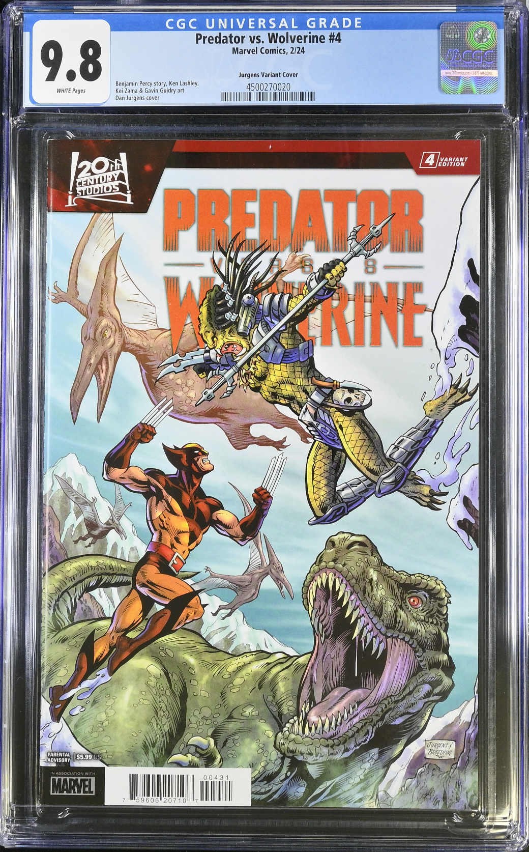 Predator vs. Wolverine #4 Jurgens Variant CGC 9.8