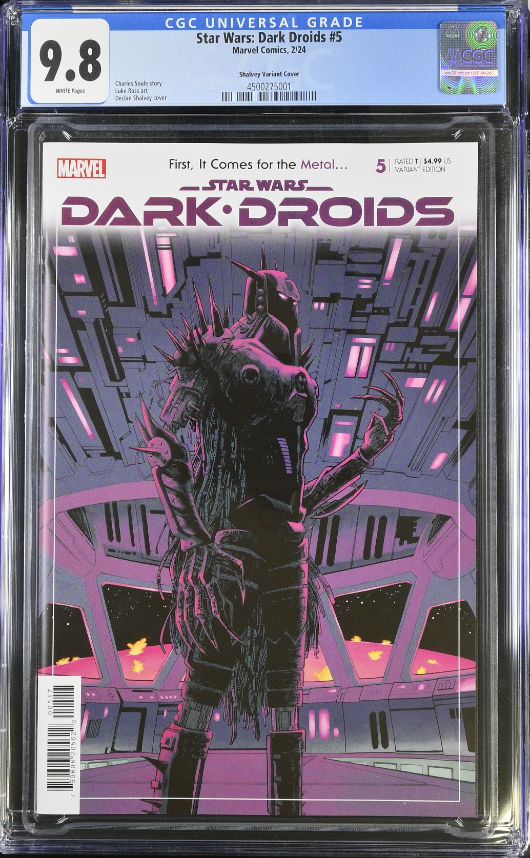 Star Wars: Dark Droids #5 Shalvey 1:25 Retailer Incentive Variant CGC 9.8