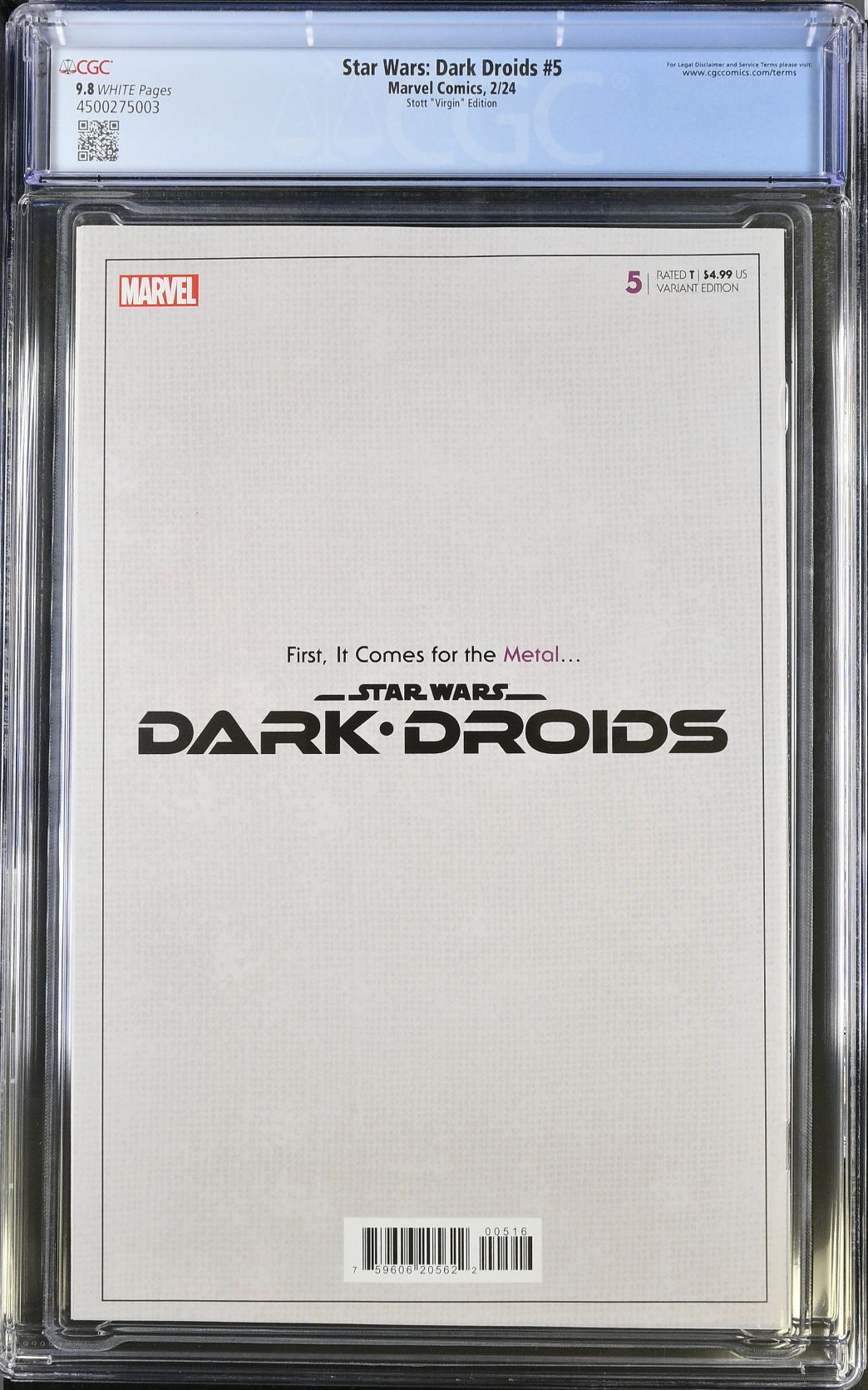 Star Wars: Dark Droids #5 Stott Scourged 1:100 Virgin Retailer Incentive Variant CGC 9.8