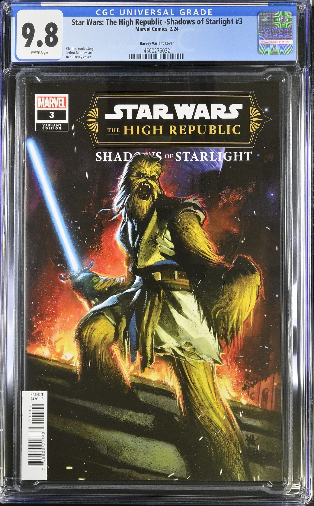 Star Wars: The High Republic - Shadows of Starlight #3 Harvey Spoiler 1:25 Retailer Incentive Variant CGC 9.8