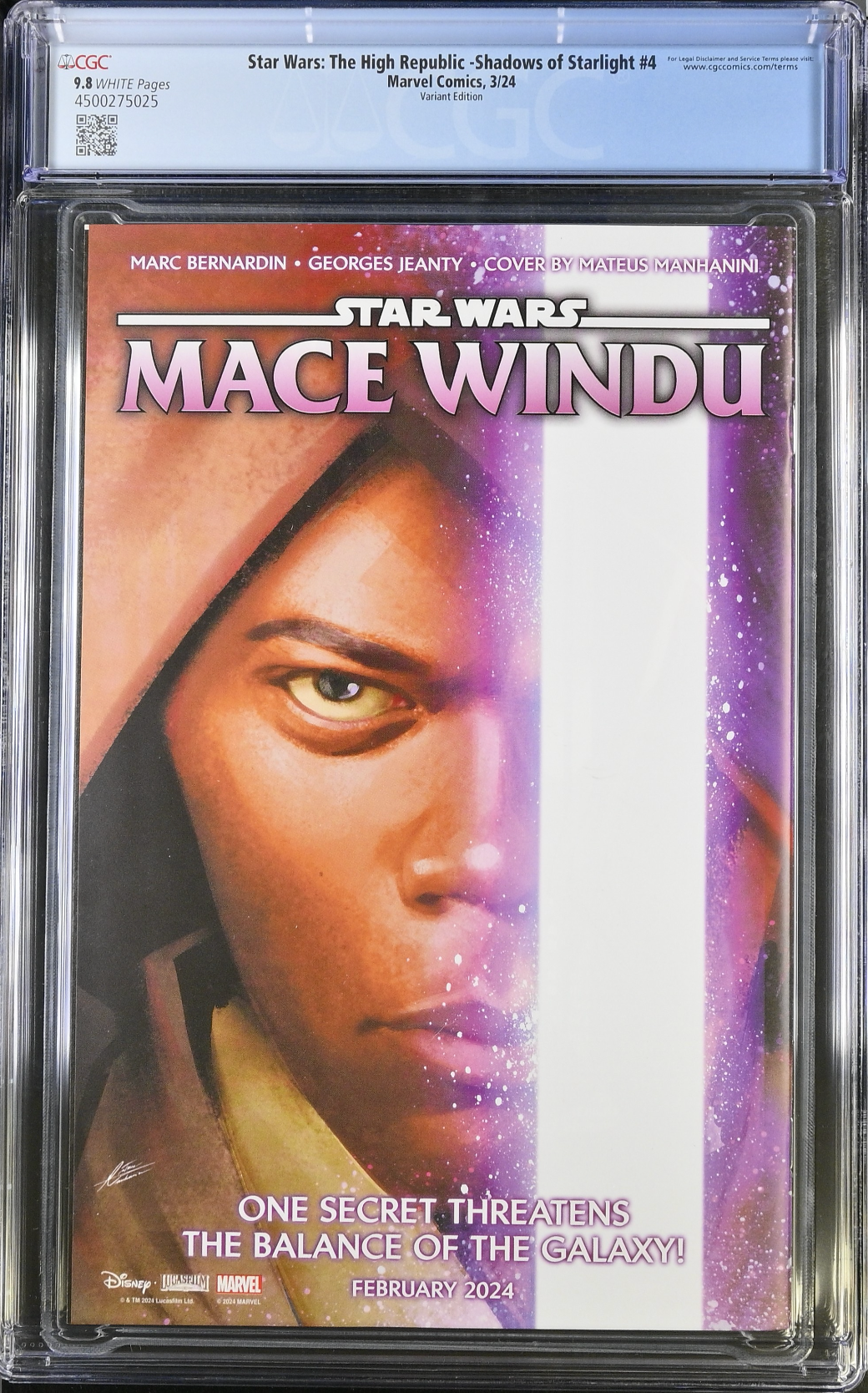 Star Wars: The High Republic - Shadows of Starlight #4 Yu Variant CGC 9.8