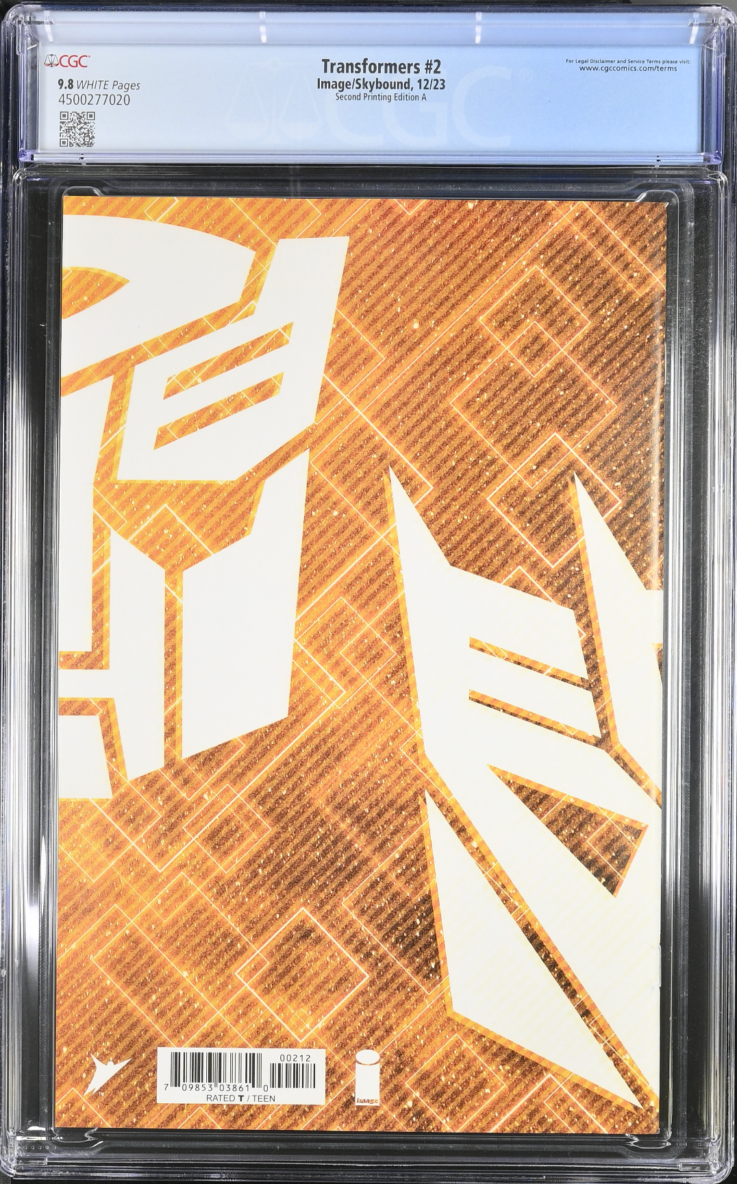 Transformers #2 Second Printing - Cover A CGC 9.8