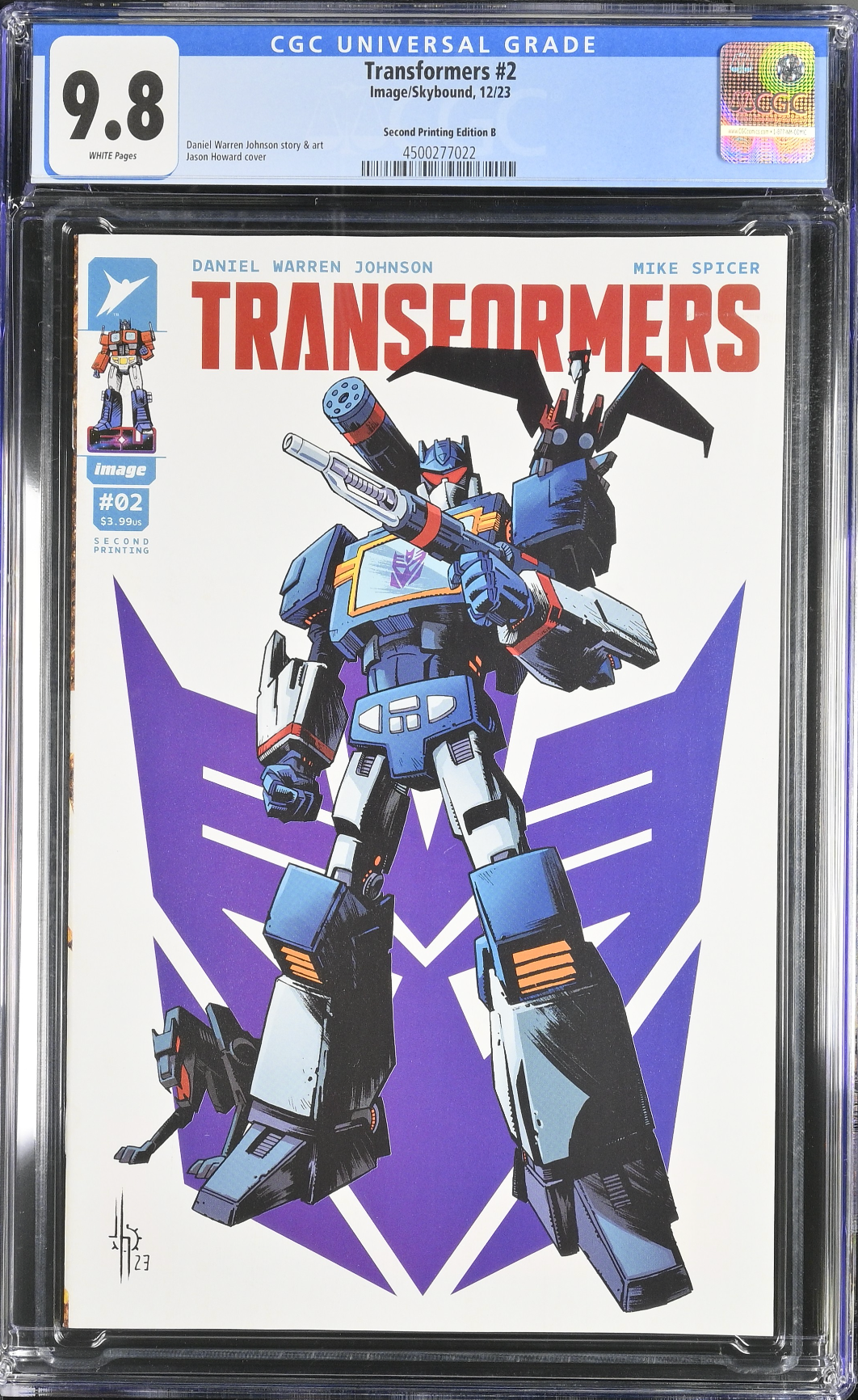 Transformers #2 Second Printing - Cover B - Howard Variant CGC 9.8