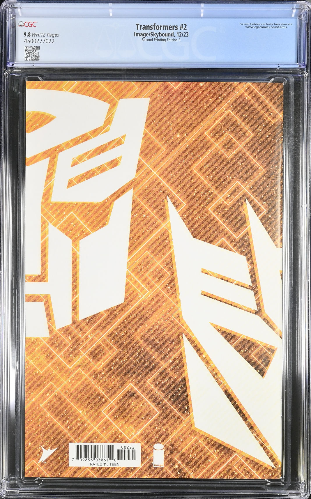 Transformers #2 Second Printing - Cover B - Howard Variant CGC 9.8