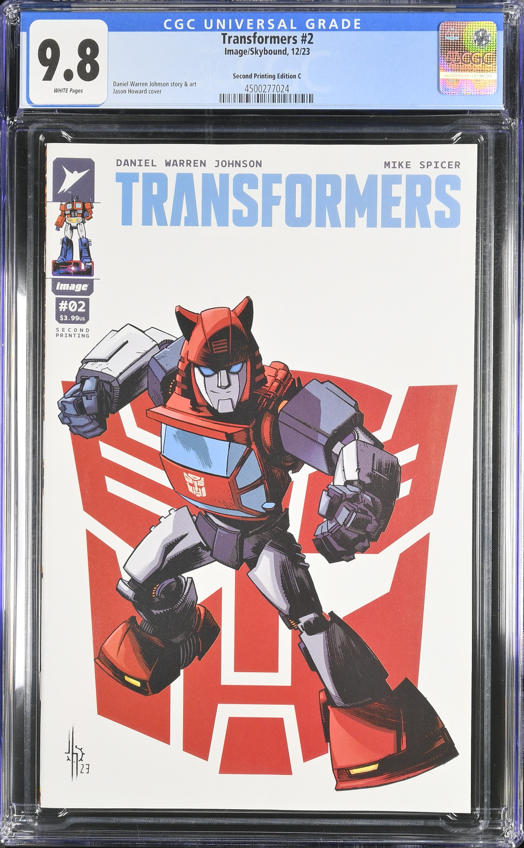 Transformers #2 Second Printing - Cover C - Howard Variant CGC 9.8