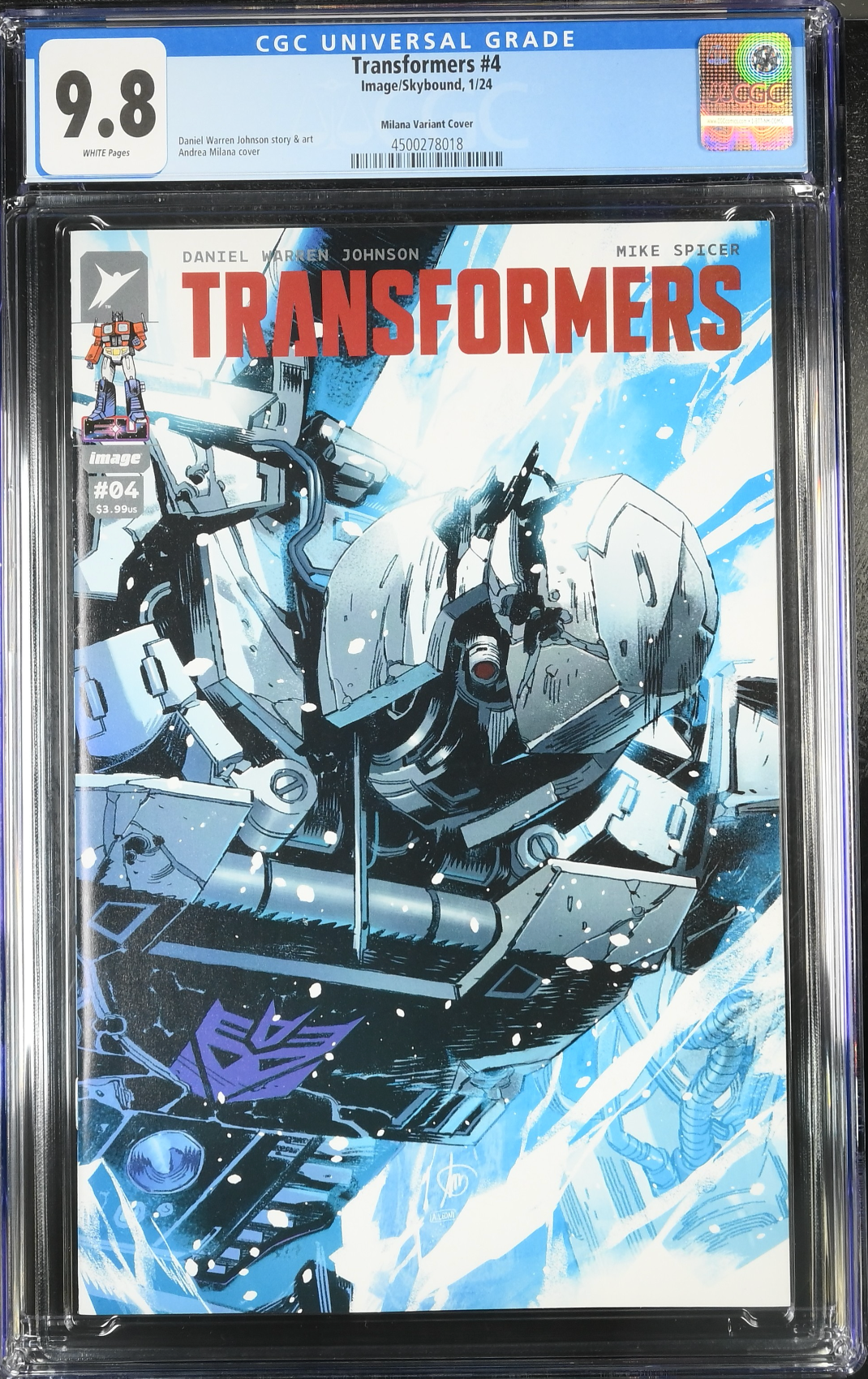 Transformers #4 Milana & Leoni 1:50 Retailer Incentive Variant CGC 9.8