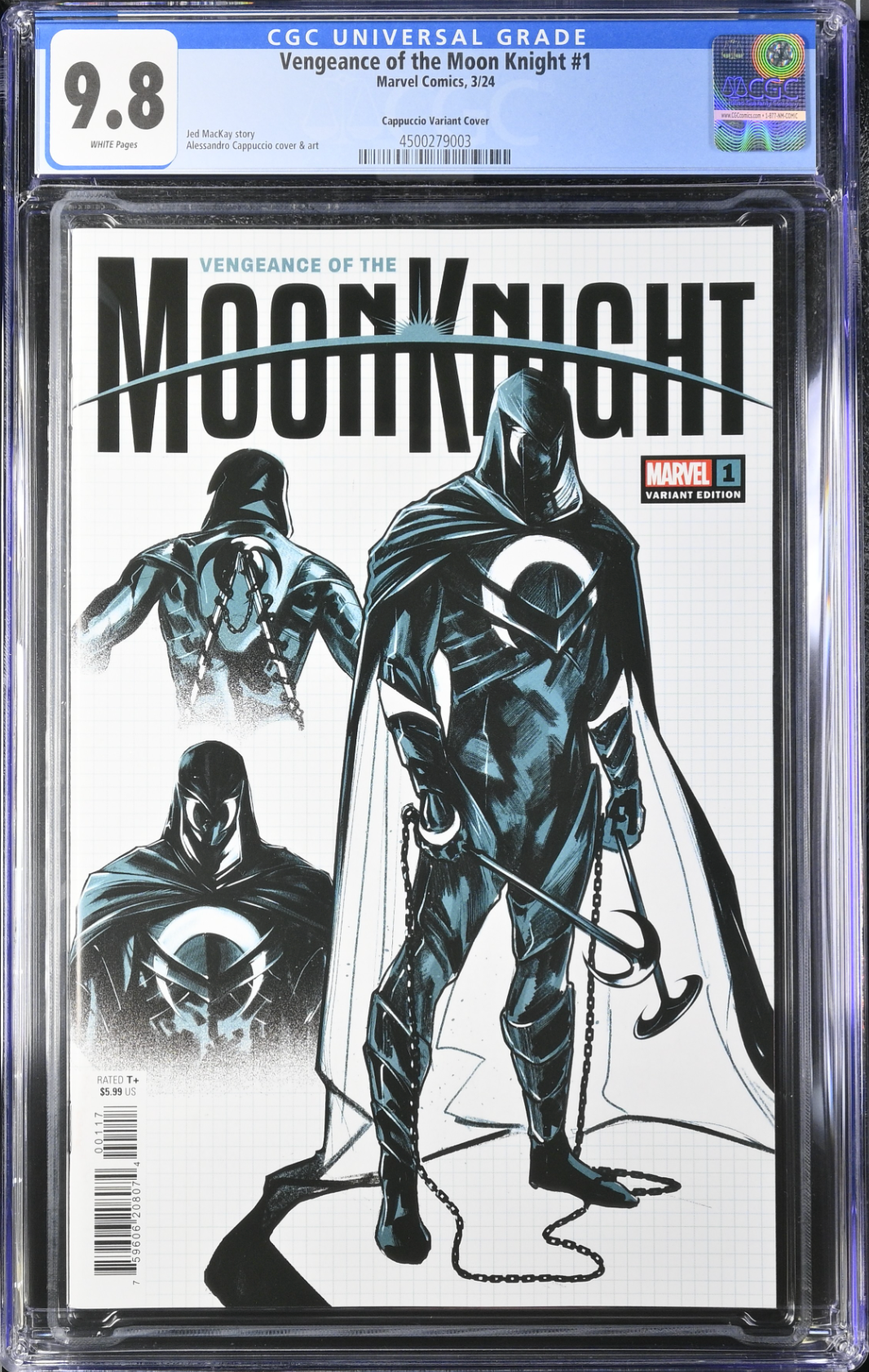 Vengeance of the Moon Knight #1 Cappuccio 1:10 Design Retailer Incentive Variant CGC 9.8