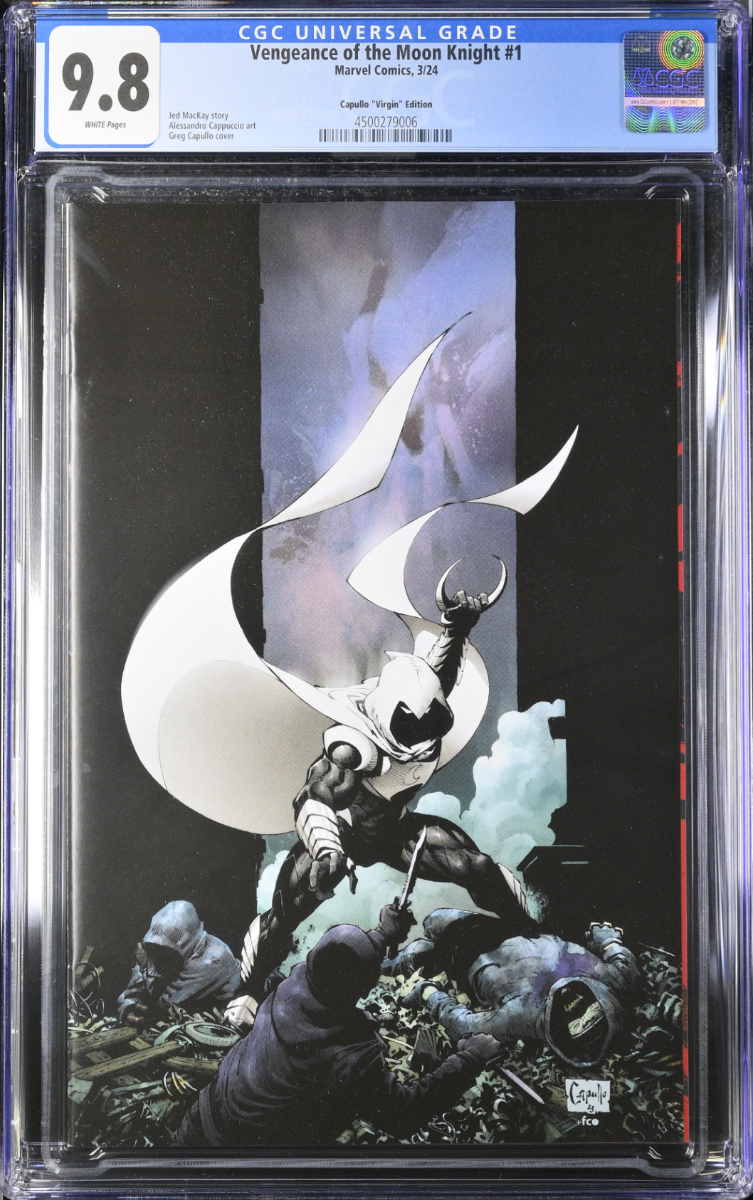 Vengeance of the Moon Knight #1 Capullo 1:50 Virgin Retailer Incentive Variant CGC 9.8