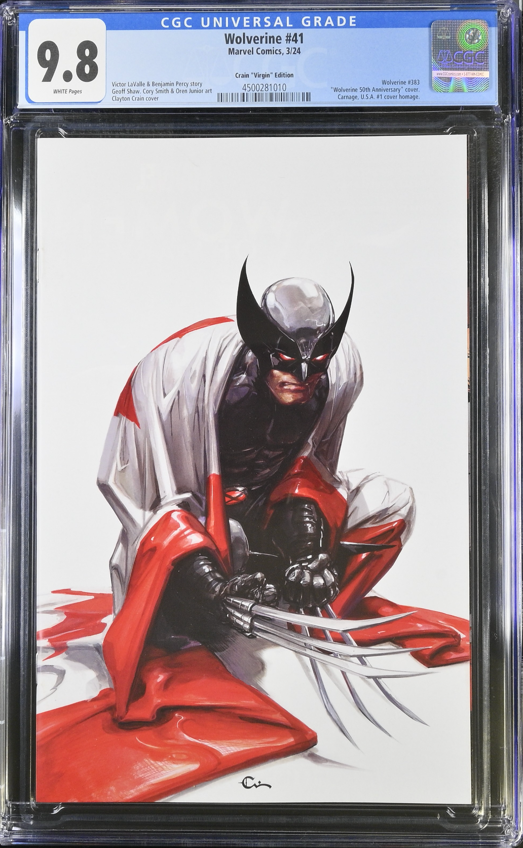 Wolverine #41 Crain 1:100 Virgin Retailer Incentive Variant CGC 9.8