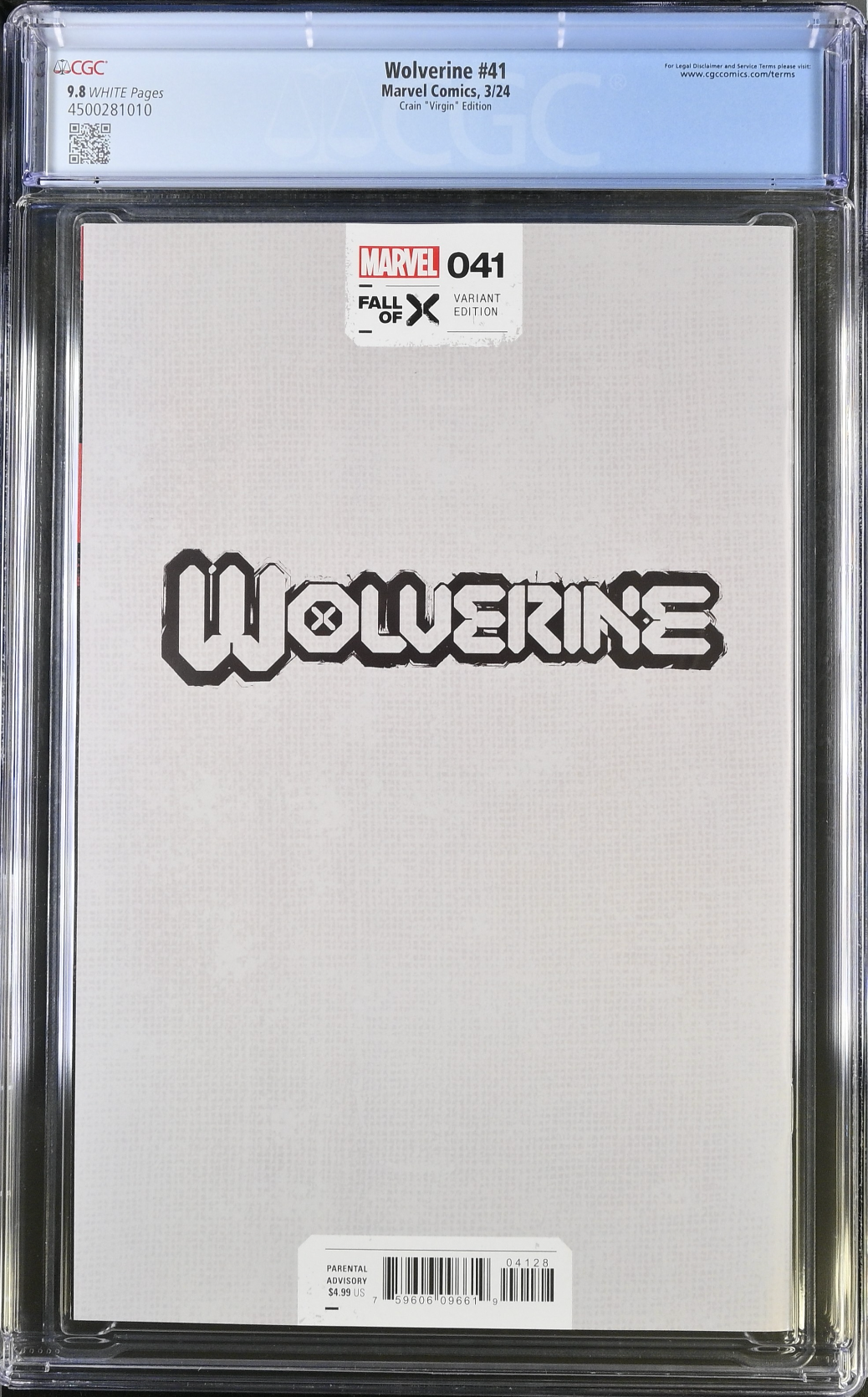 Wolverine #41 Crain 1:100 Virgin Retailer Incentive Variant CGC 9.8