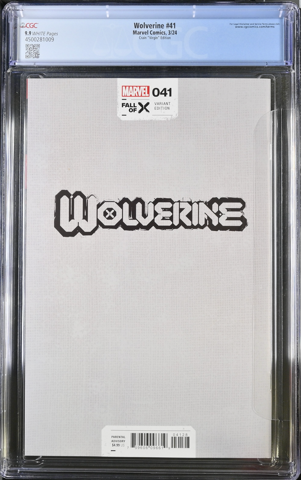 Wolverine #41 Crain 1:100 Virgin Retailer Incentive Variant CGC 9.9