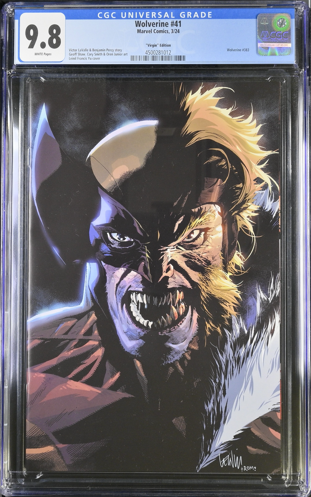 Wolverine #41 Yu 1:100 Virgin Retailer Incentive Variant CGC 9.8