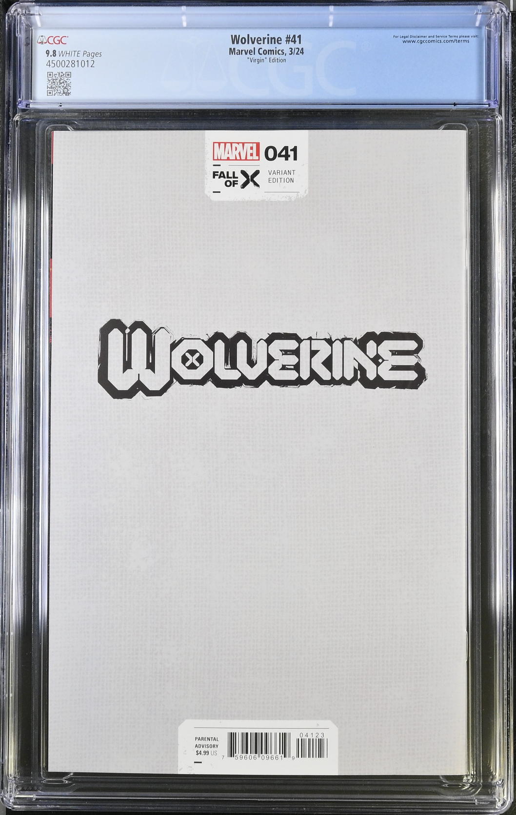 Wolverine #41 Yu 1:100 Virgin Retailer Incentive Variant CGC 9.8