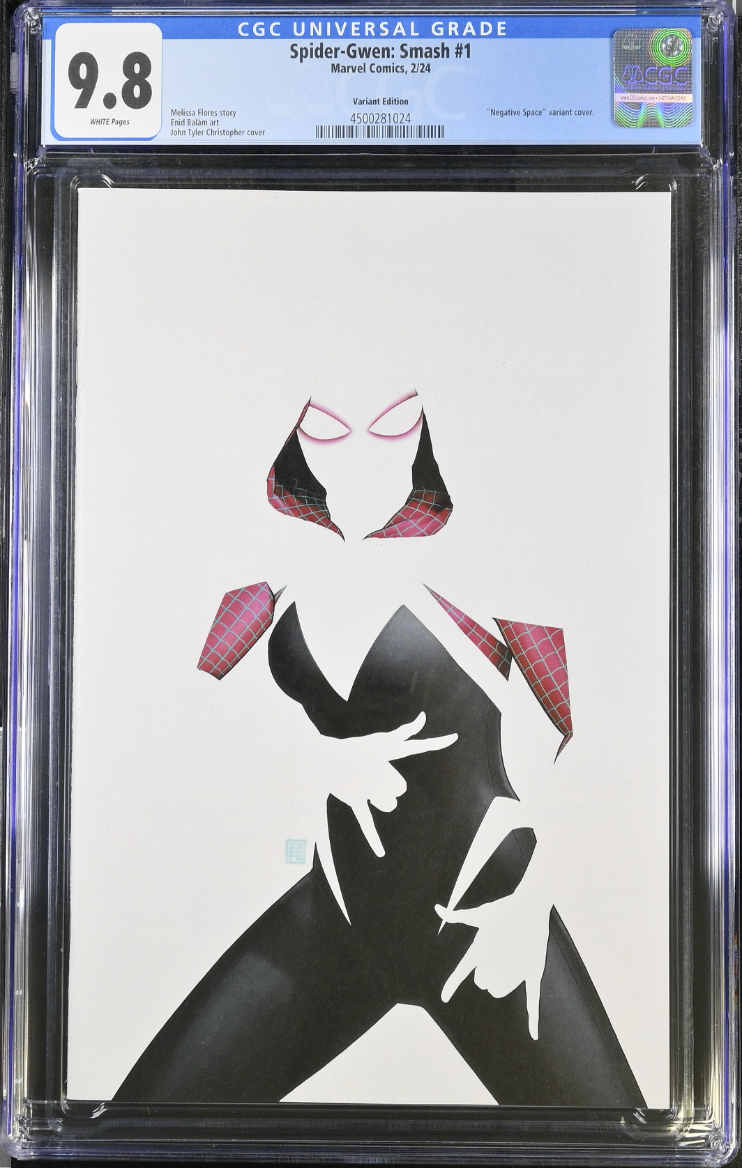 Spider-Gwen: Smash #1 Christopher Negative Space Variant CGC 9.8
