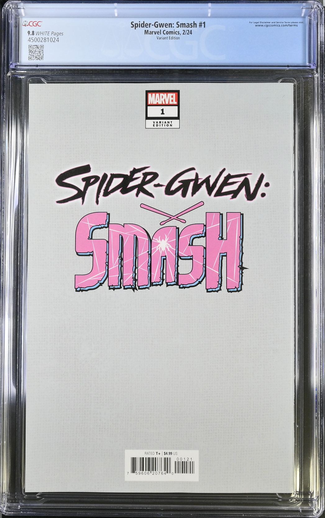 Spider-Gwen: Smash #1 Christopher Negative Space Variant CGC 9.8