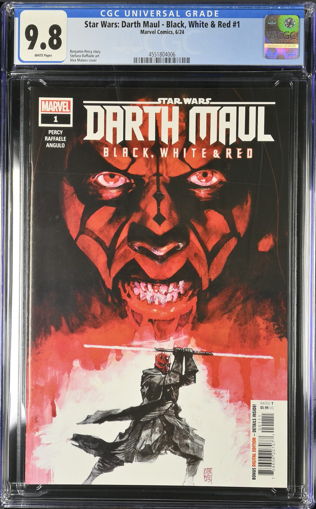 Star Wars: Darth Maul - Black, White & Red #1 CGC 9.8