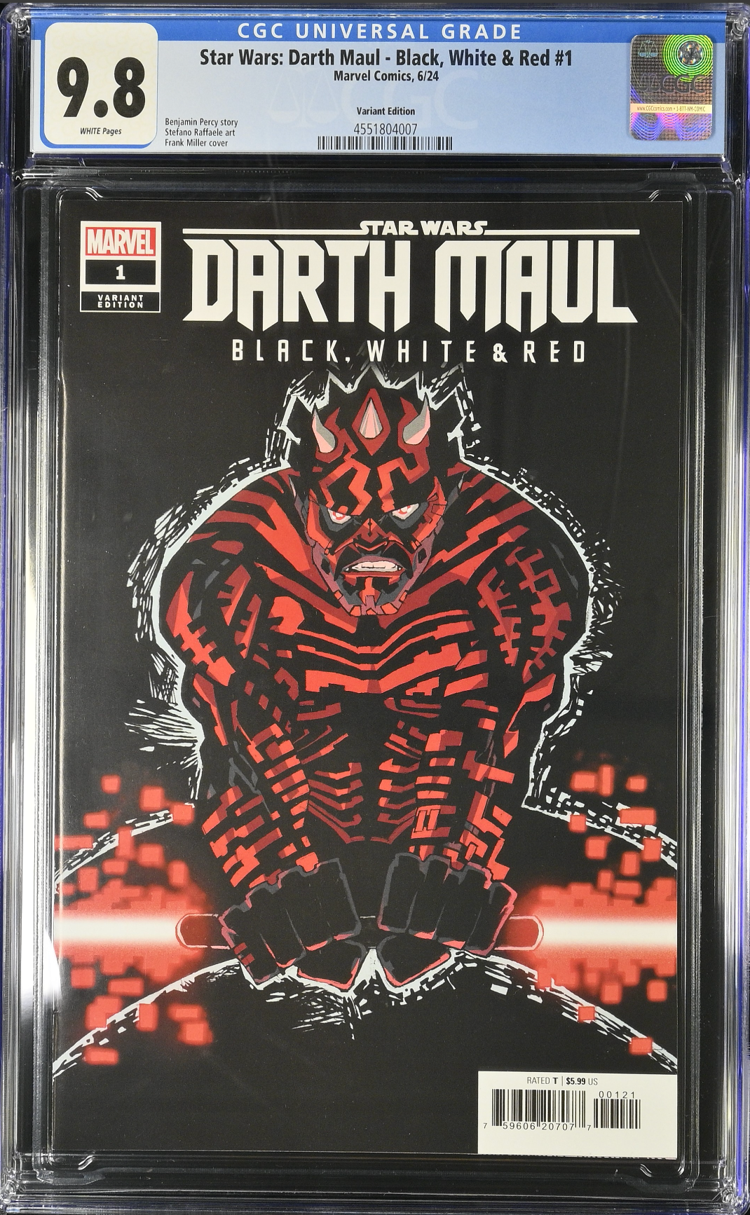 Star Wars: Darth Maul - Black, White & Red #1 Miller Variant CGC 9.8