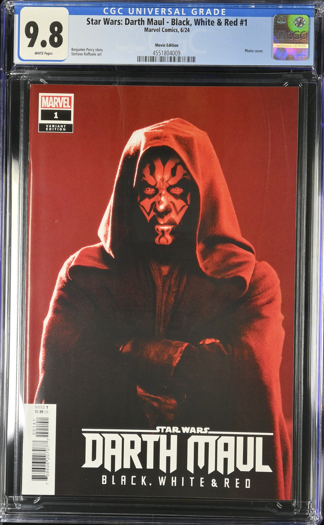 Star Wars: Darth Maul - Black, White & Red #1 Movie Variant CGC 9.8