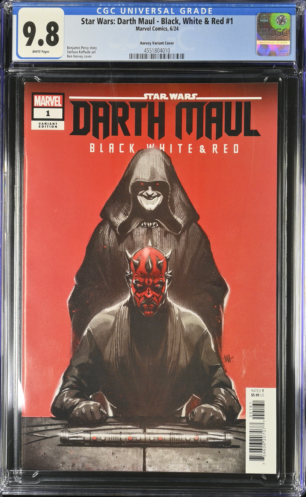 Star Wars: Darth Maul - Black, White & Red #1 Harvey Variant CGC 9.8