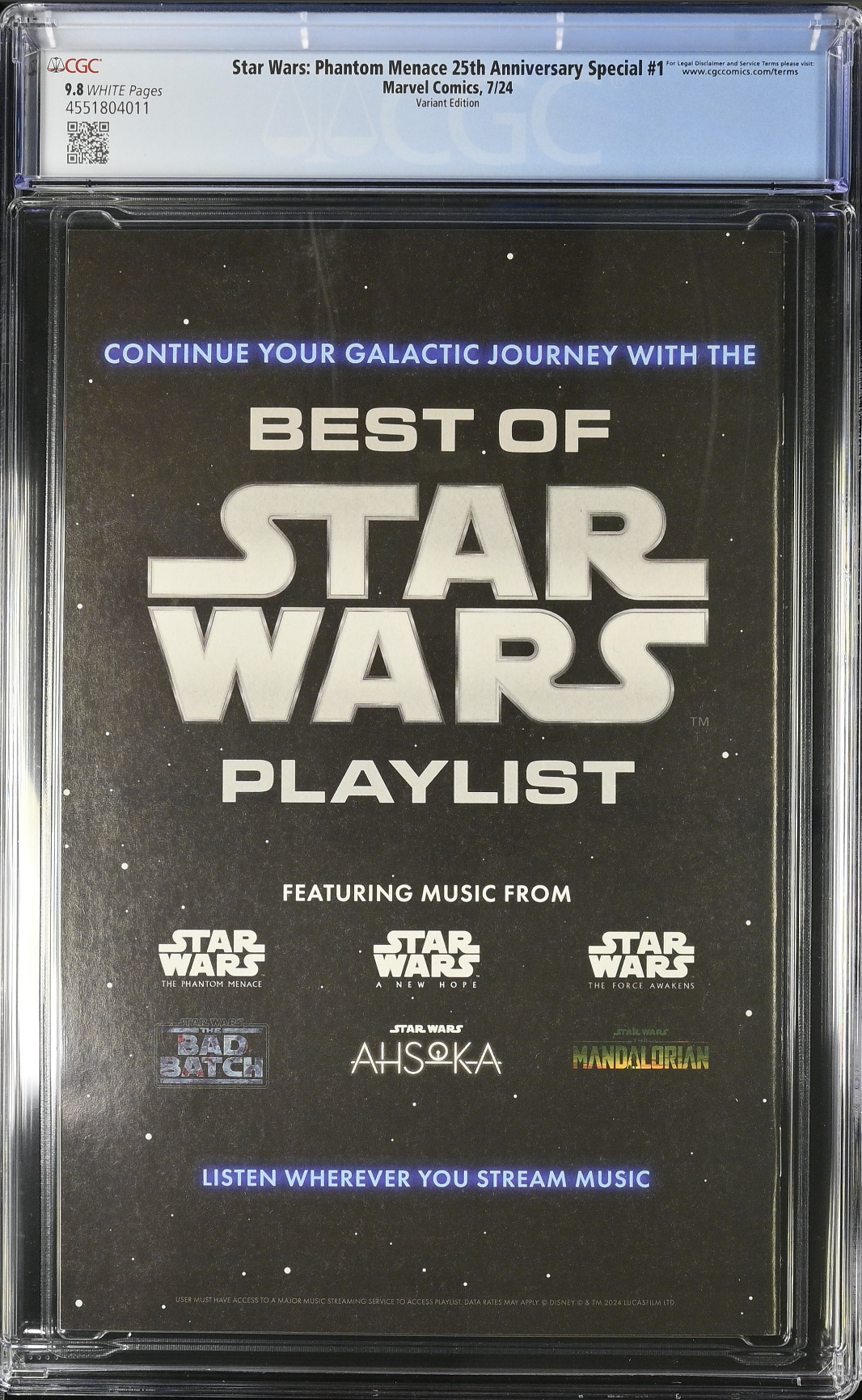 Star Wars: Phantom Menace 25th Anniversary Special #1 McKone Variant CGC 9.8