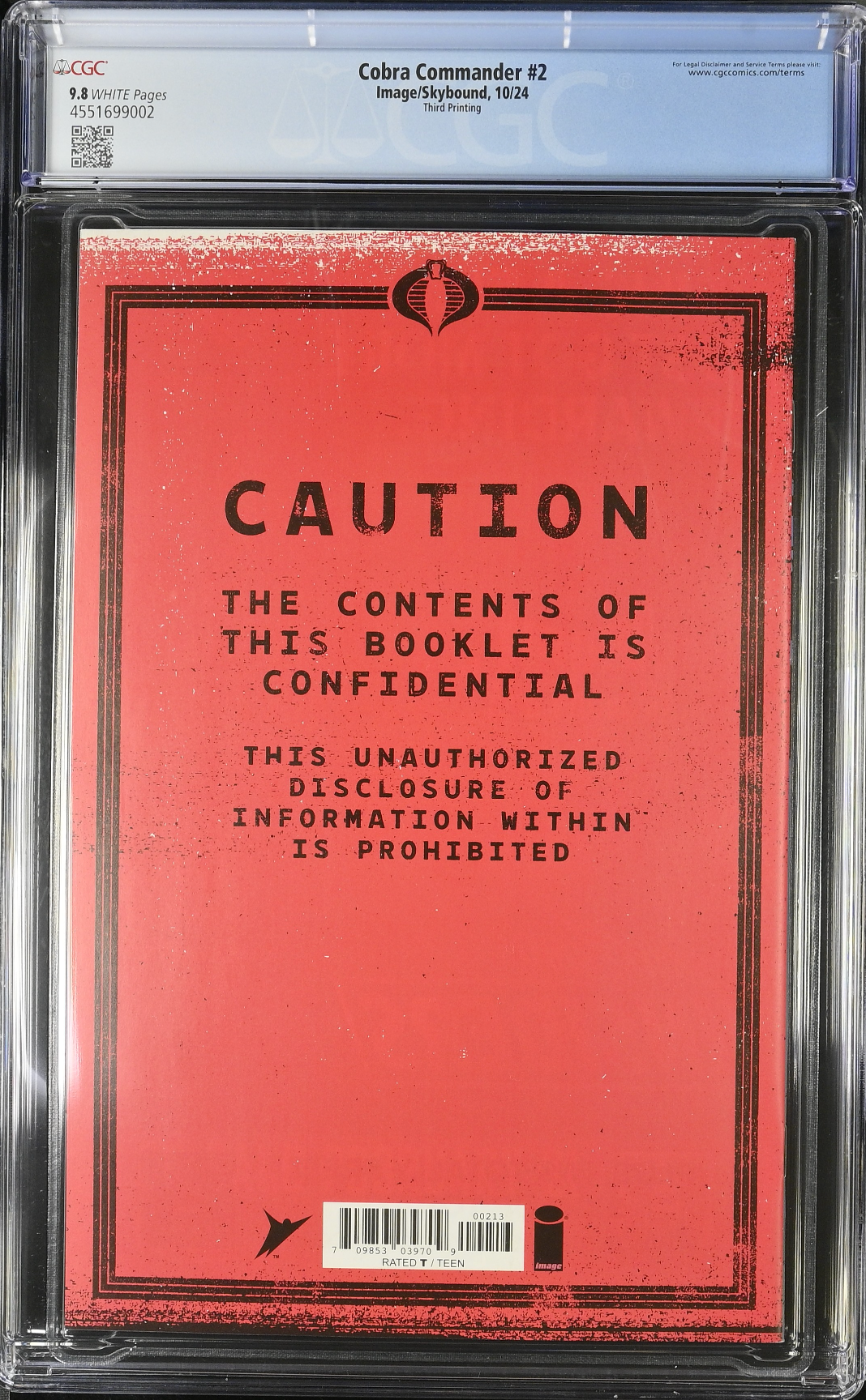 Cobra Commander #2 Third Printing CGC 9.8