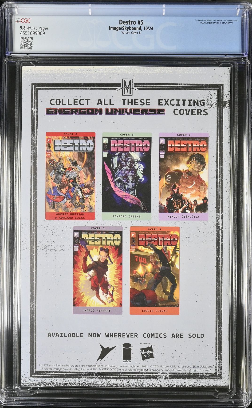 Destro #5 Greene Variant CGC 9.8