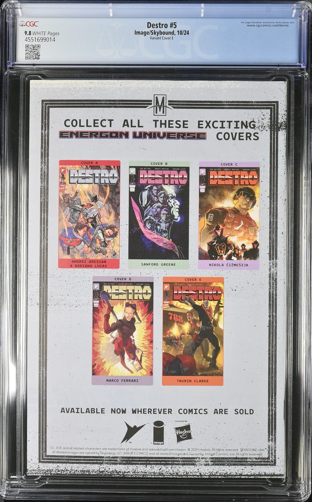 Destro #5 Clarke 1:50 Retailer Incentive Variant CGC 9.8