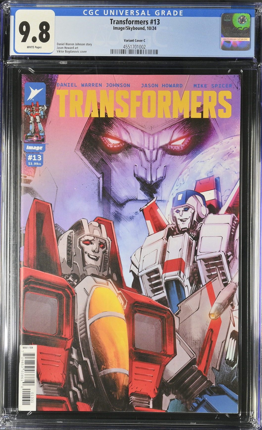 Transformers #13 Bogdanovic 1:10 Retailer Incentive Variant CGC 9.8