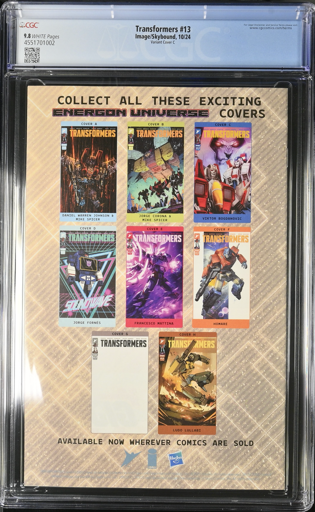 Transformers #13 Bogdanovic 1:10 Retailer Incentive Variant CGC 9.8