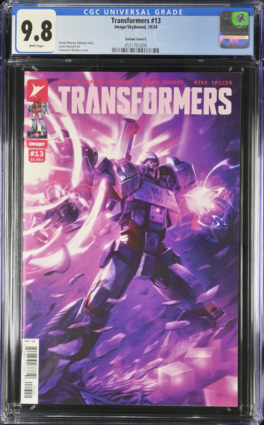 Transformers #13 Mattina 1:50 Spoiler Retailer Incentive Variant CGC 9.8