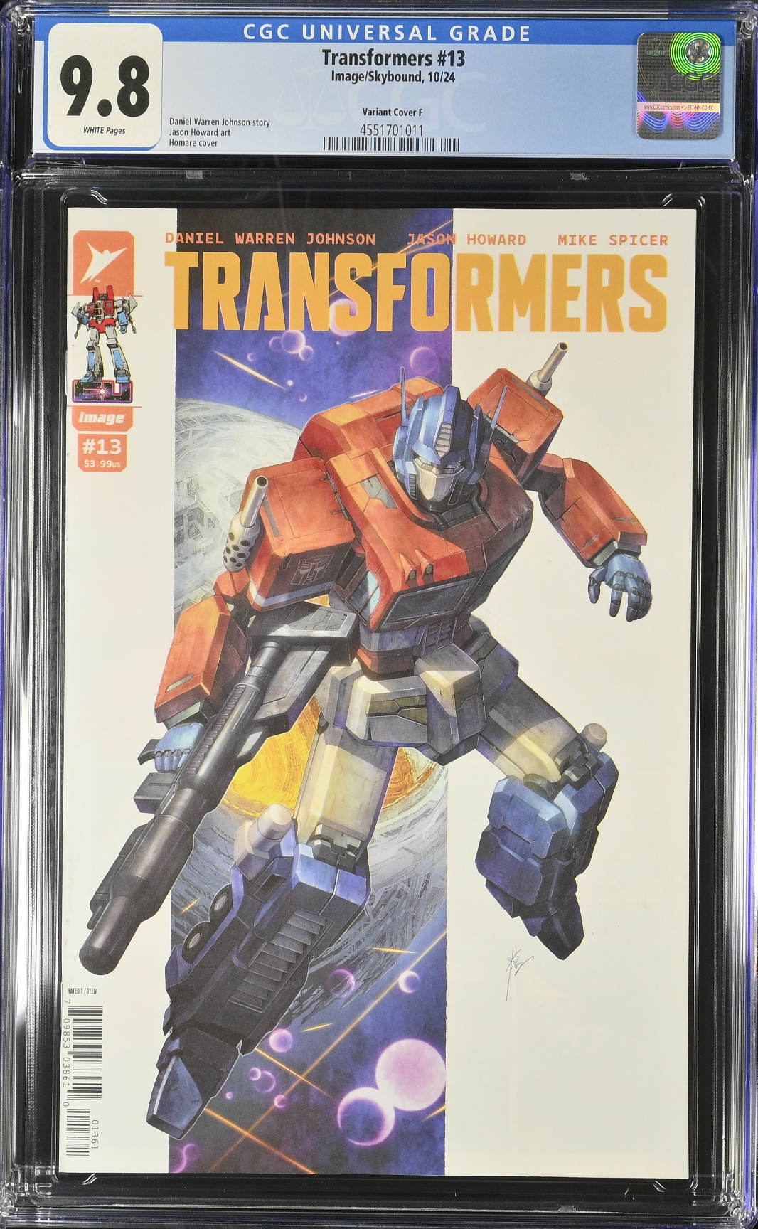 Transformers #13 Homare 1:100 Retailer Incentive Variant CGC 9.8