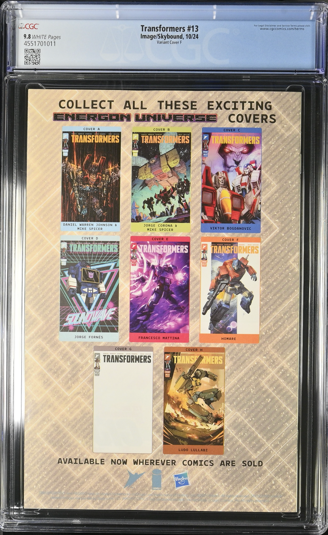 Transformers #13 Homare 1:100 Retailer Incentive Variant CGC 9.8