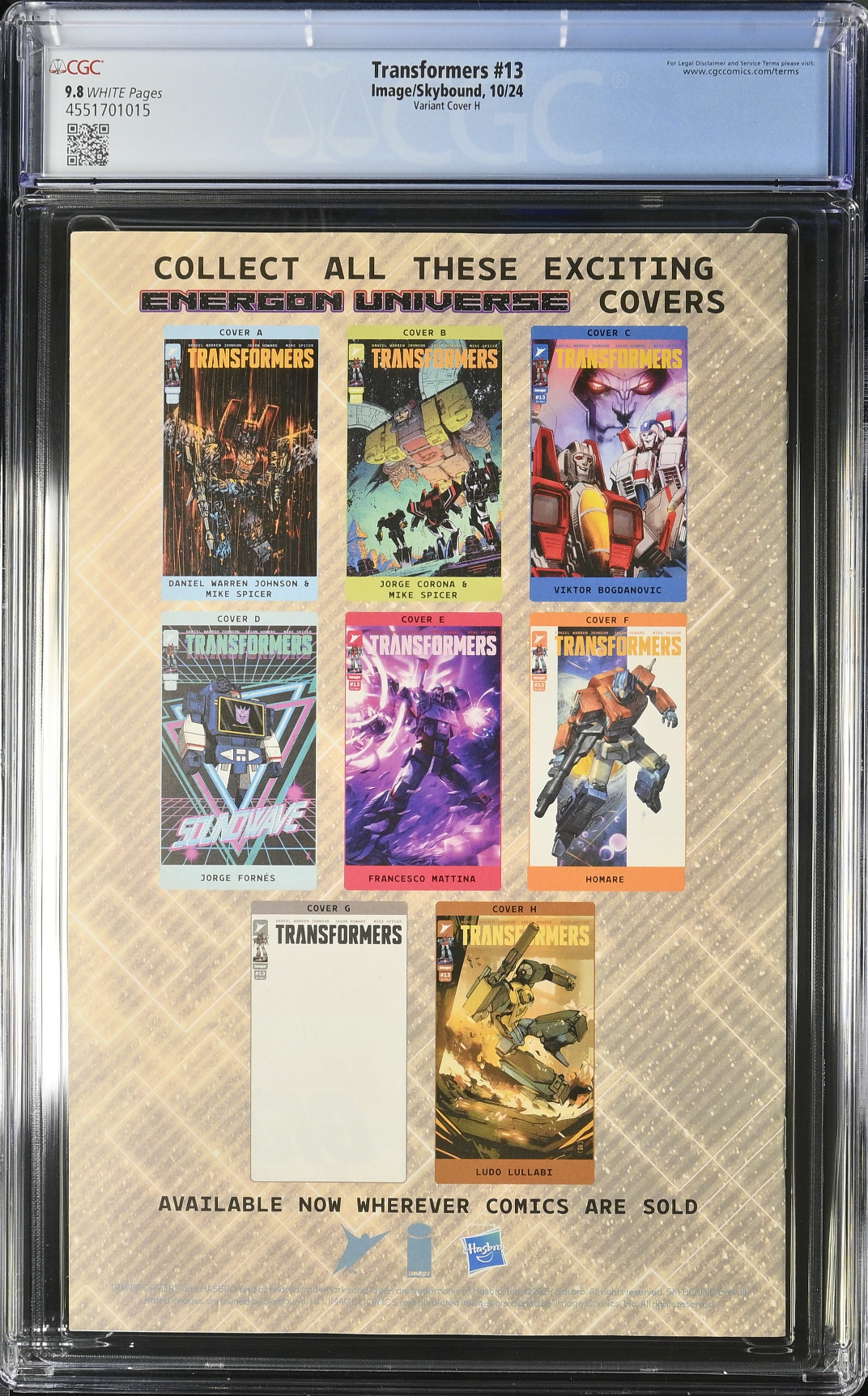 Transformers #13 Lullabi Variant CGC 9.8