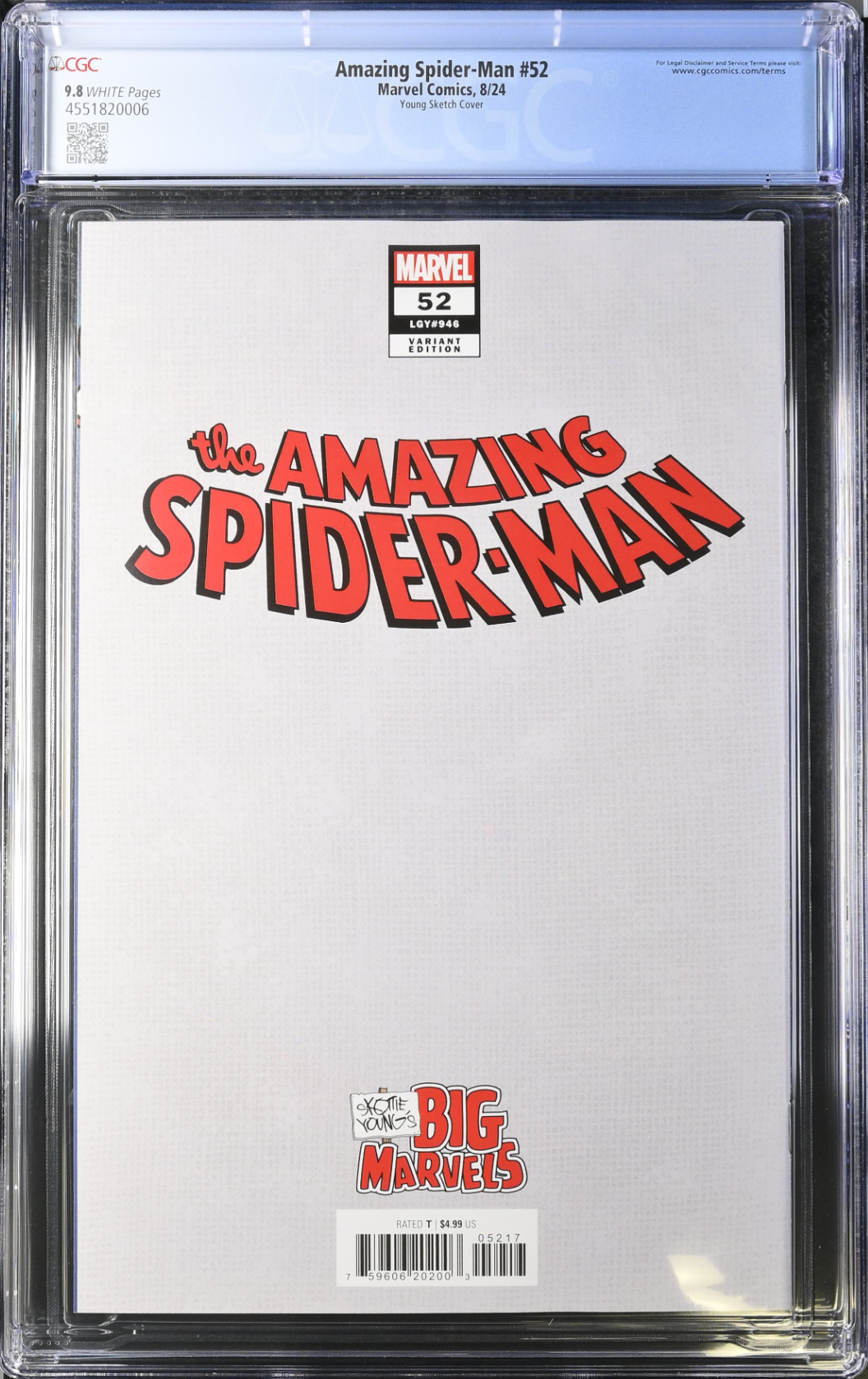 Amazing Spider-Man #52 Young 1:50 Retailer Incentive Variant CGC 9.8