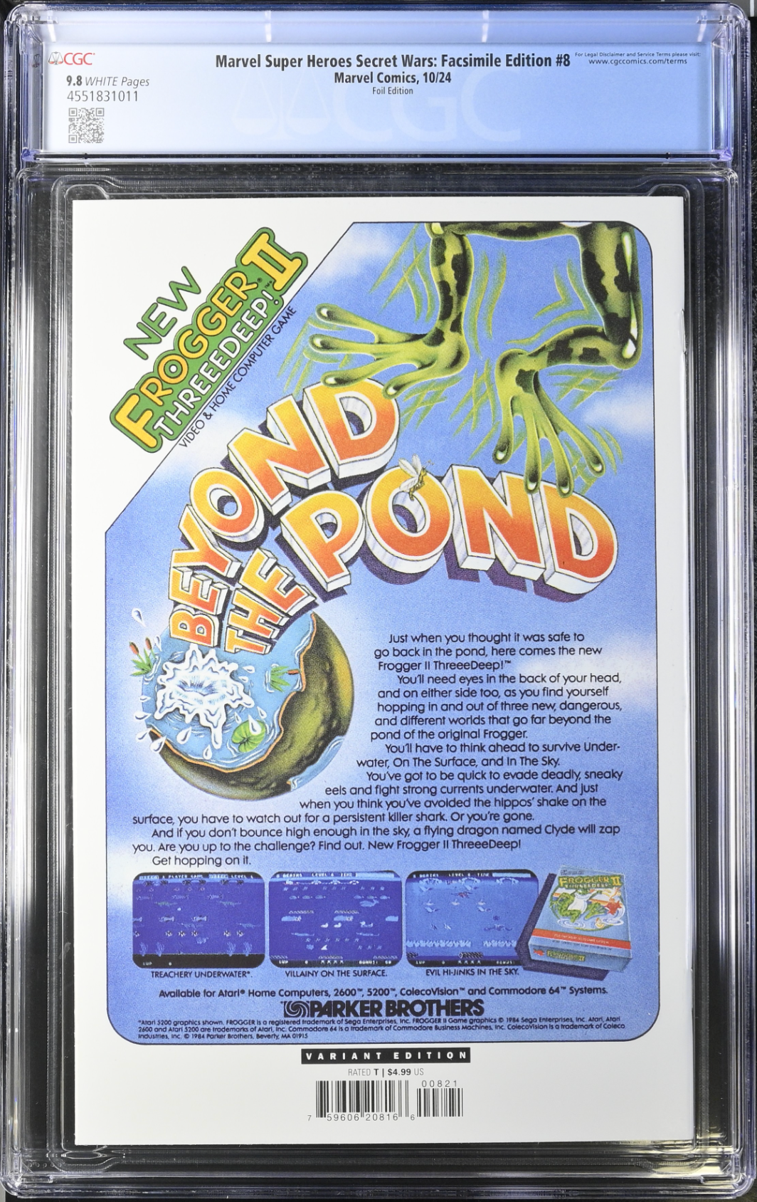 Marvel Super Heroes Secret Wars #8 Facsimile Edition Foil Variant CGC 9.8