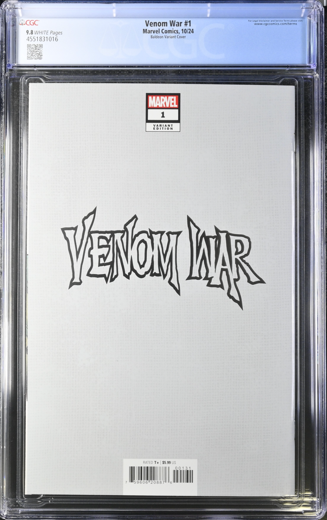 Venom War #1 Baldeon Foil Variant CGC 9.8