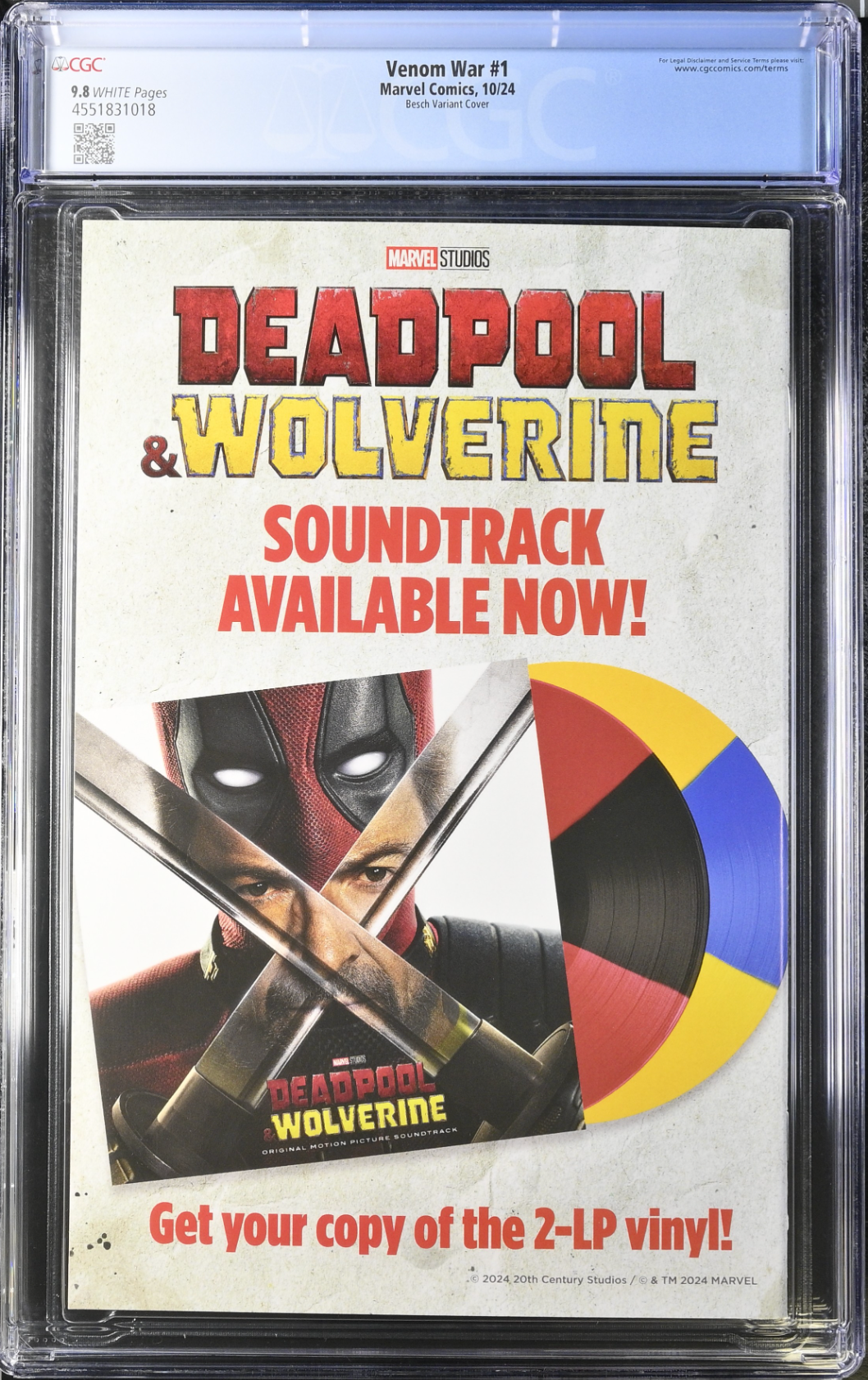 Venom War #1 Besch Variant CGC 9.8