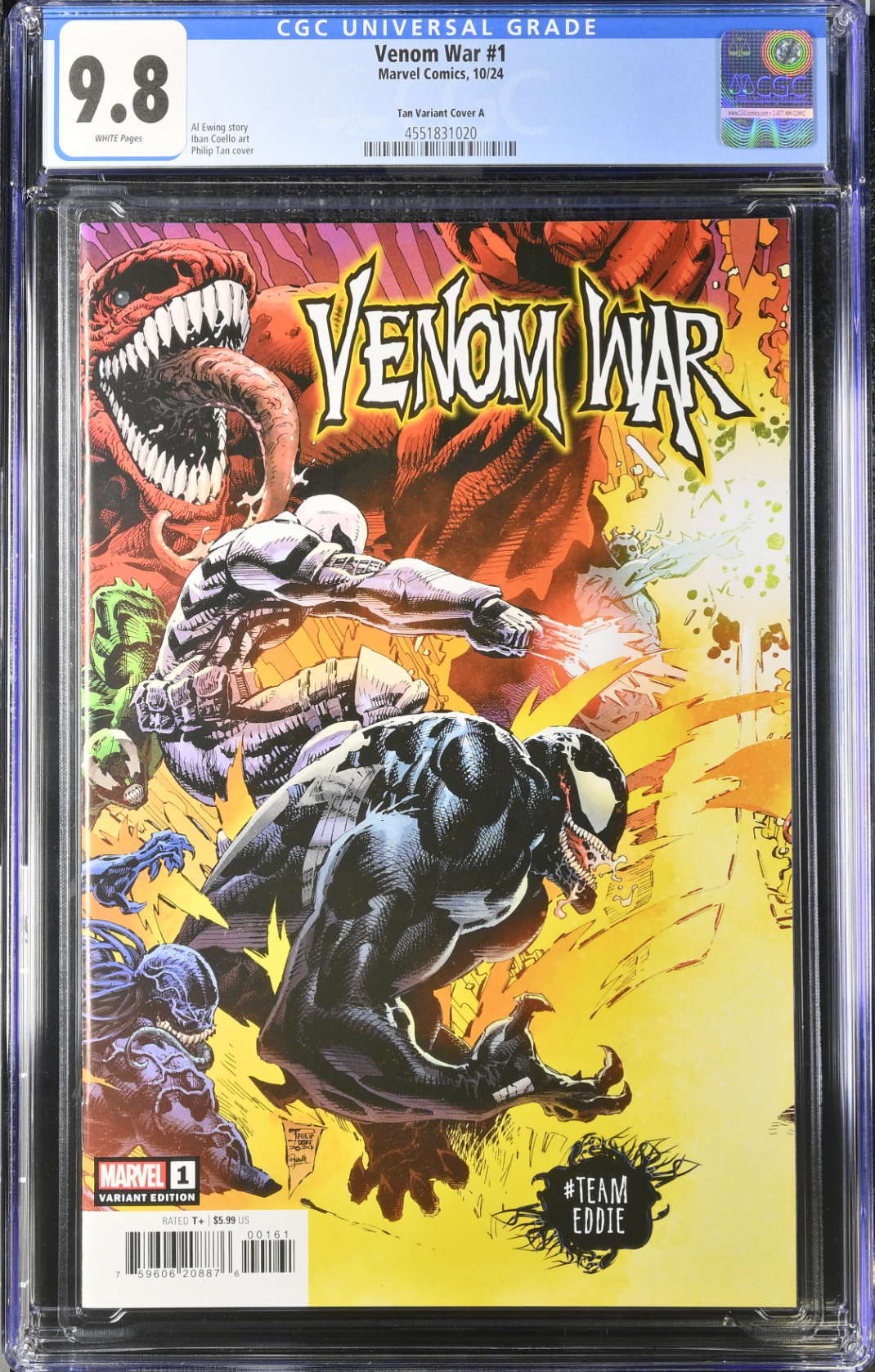 Venom War #1 Tan Team Eddie Connecting Variant CGC 9.8