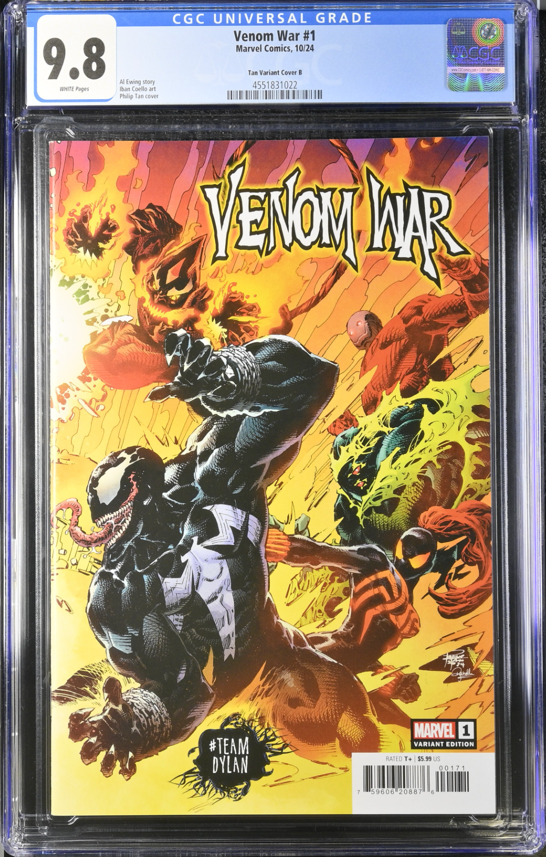 Venom War #1 Tan Team Dylan Connecting Variant CGC 9.8