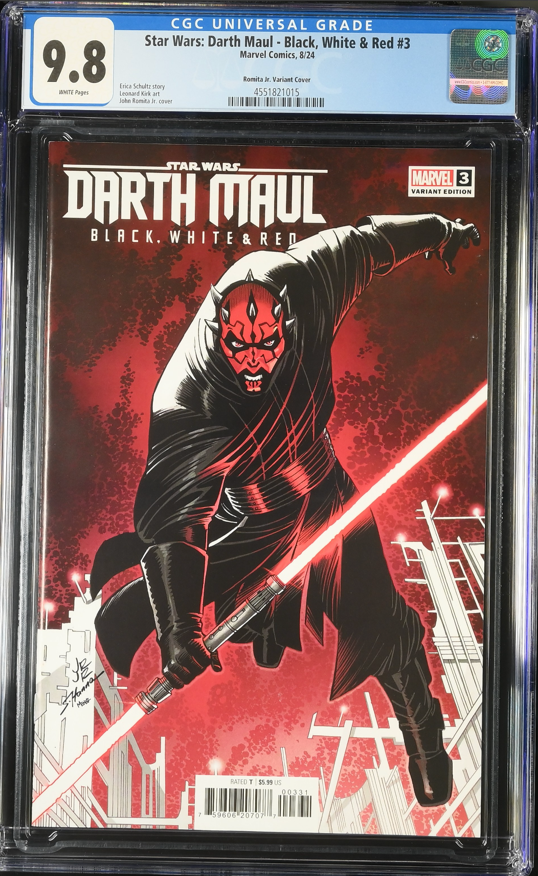 Star Wars: Darth Maul - Black, White & Red #3 Romita Jr. Variant CGC 9.8