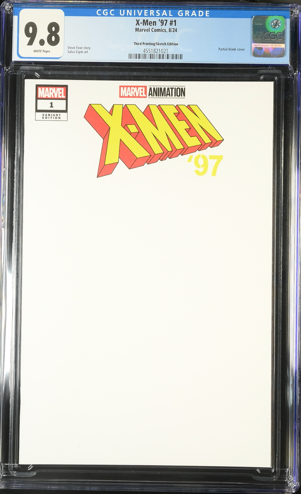 X-Men '97 #1 Third Printing Blank Sketch Variant CGC 9.8