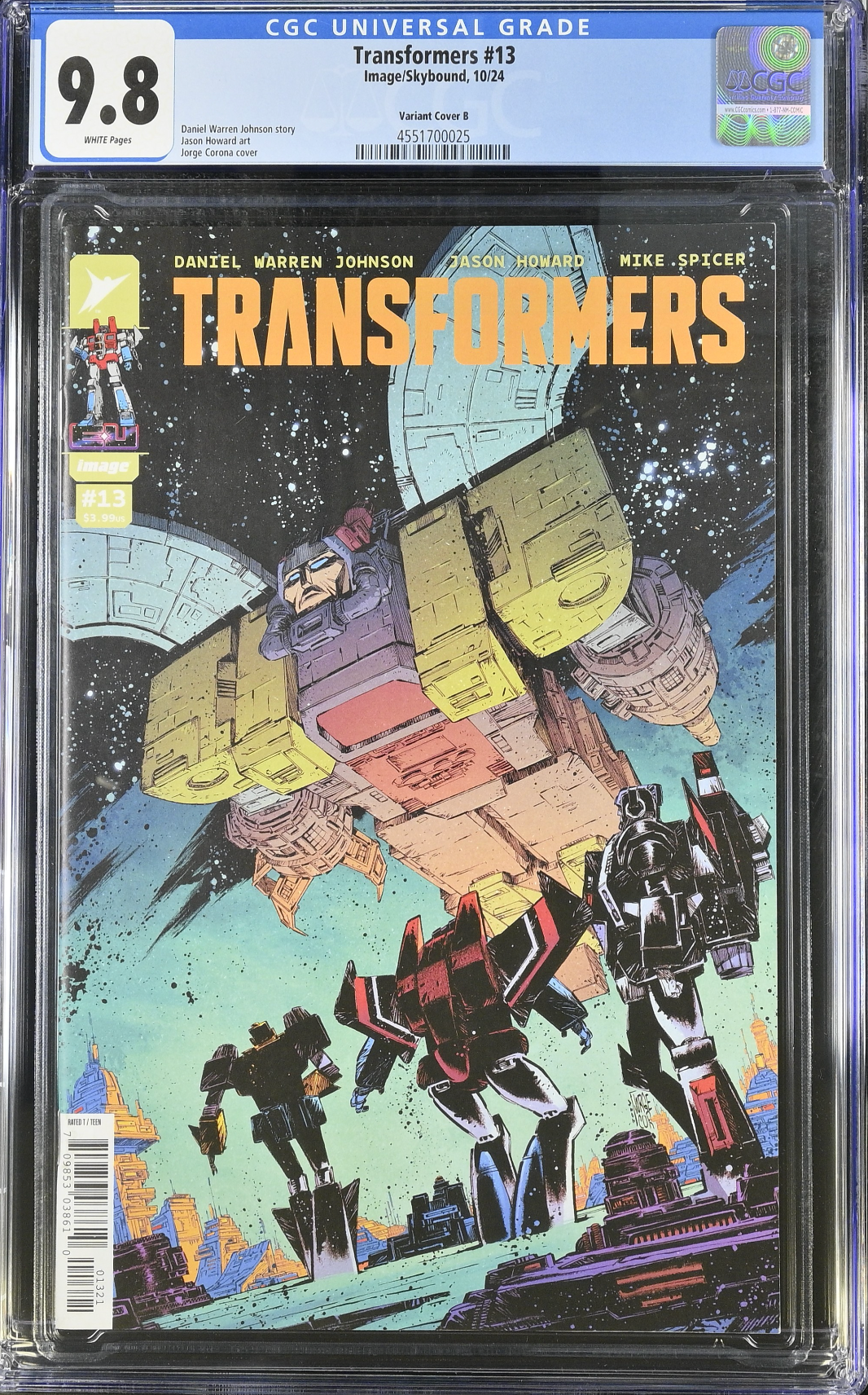 Transformers #13 Corona Spoiler Variant CGC 9.8