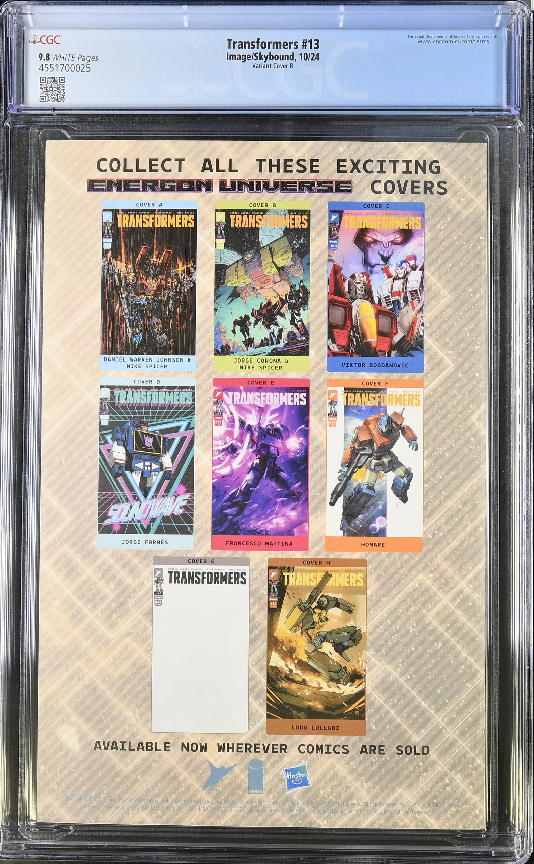 Transformers #13 Corona Spoiler Variant CGC 9.8