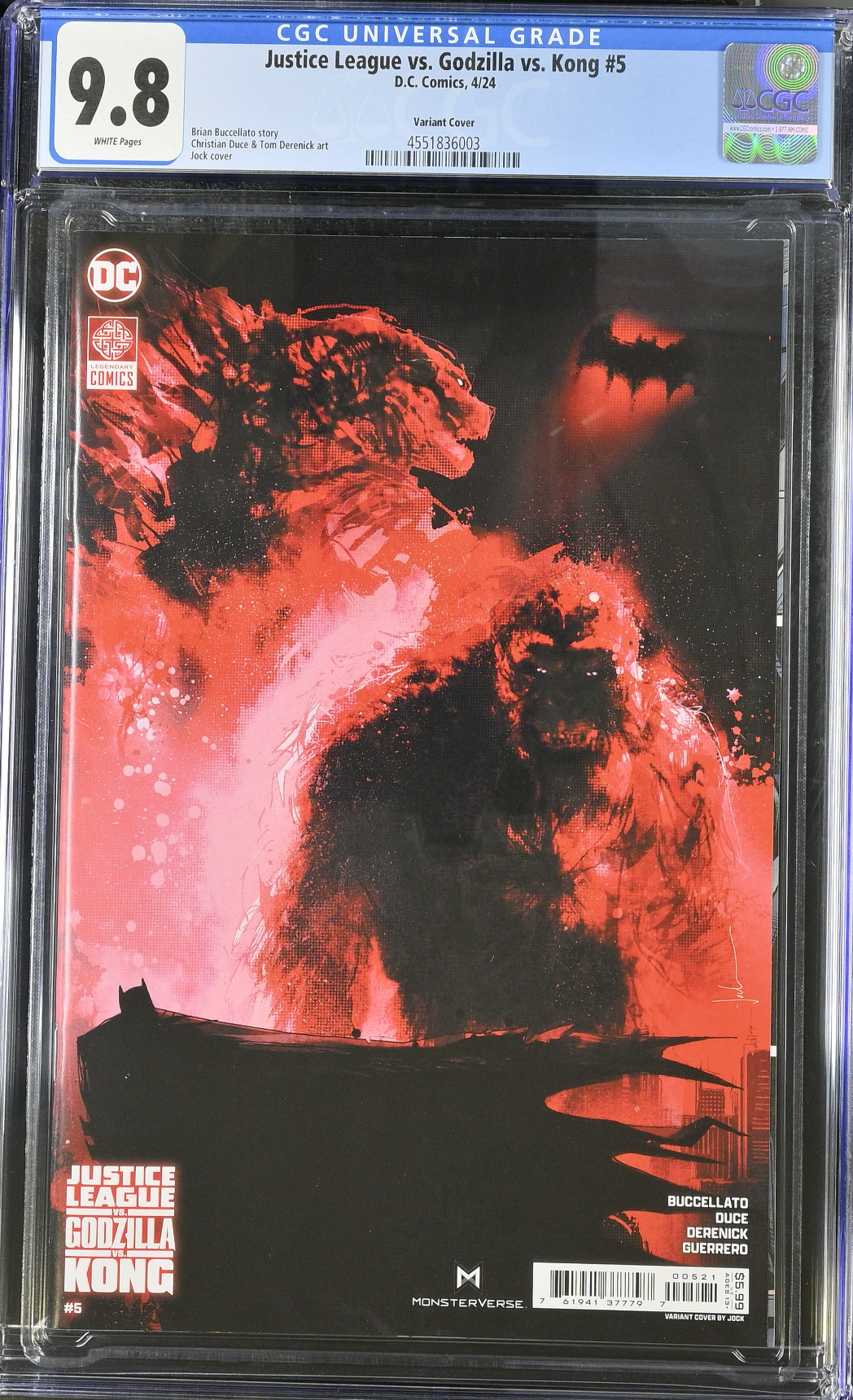 Justice League vs. Godzilla vs. Kong #5 Jock Variant CGC 9.8