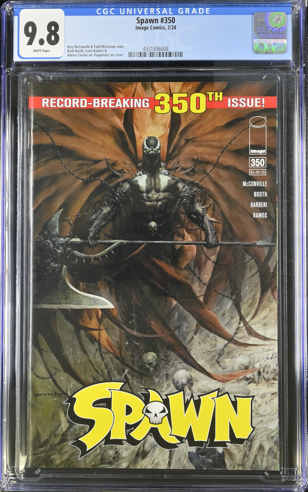 Spawn #350 - Cover A - Puppeteer Lee CGC 9.8