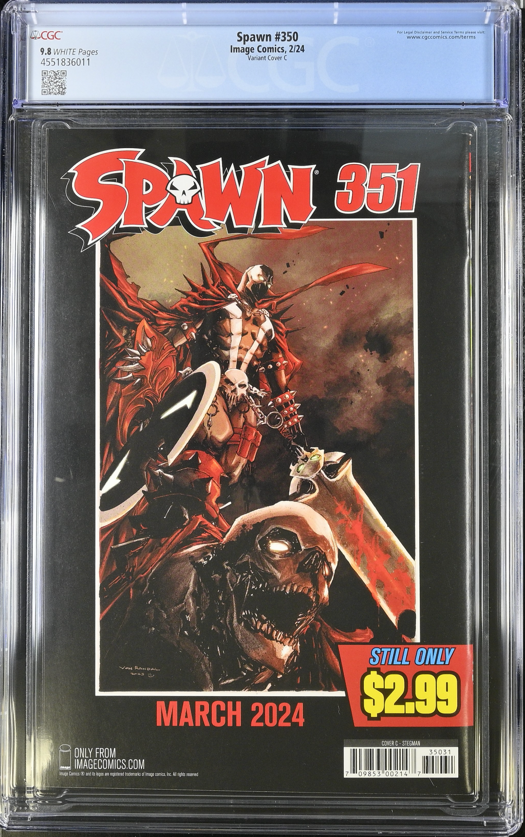 Spawn #350 - Cover C - Stegman Variant CGC 9.8