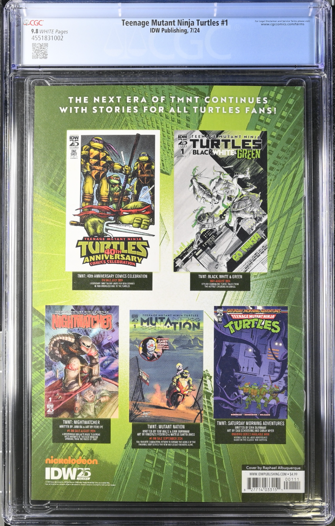 Teenage Mutant Ninja Turtles #1 - Cover A - Albuquerque CGC 9.8